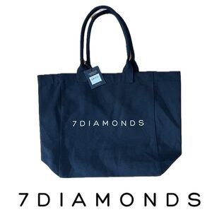 7️⃣💎NEW 7 Diamonds Canvas Tote Bag | Black | NWT